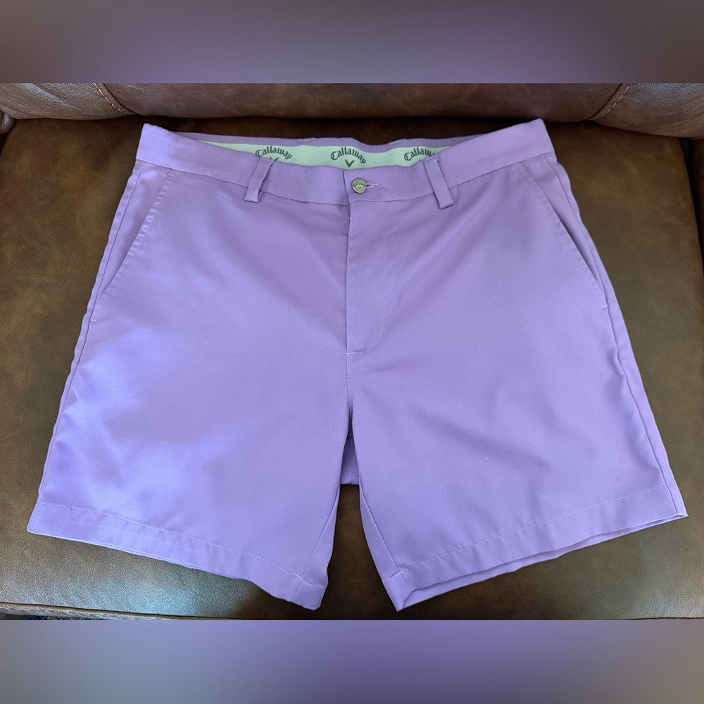 SIZE 34 Callaway Men’s Lavender Golf Shorts Performance Stretch